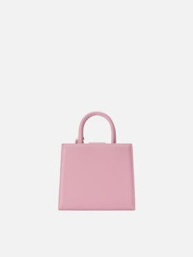 Borsa Shop mini strutturata in pelle liscia rosa con targhetta metallica<BR/> SHBM0002 00011L MC2 SAINT BARTH 