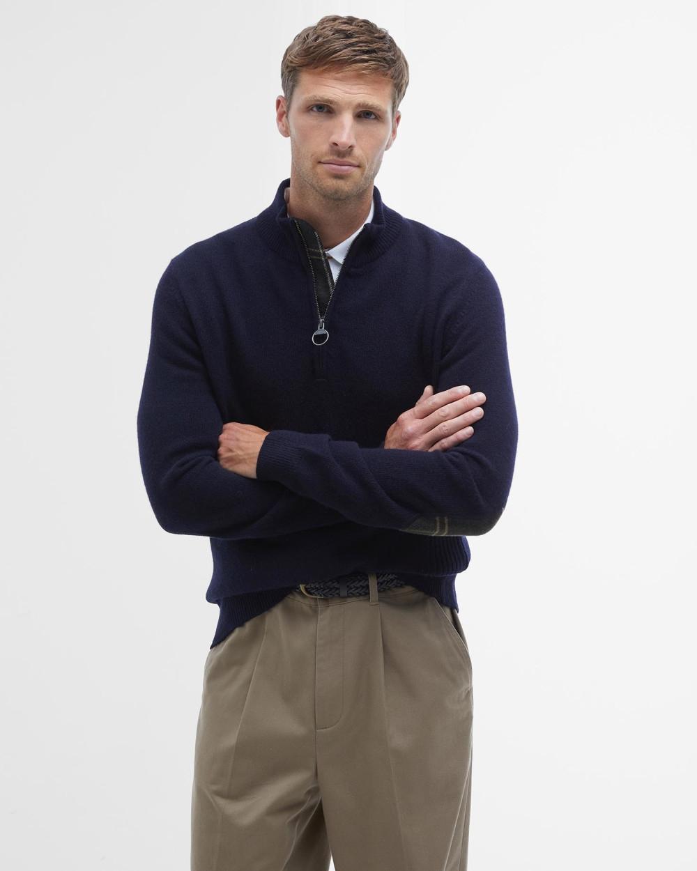 Maglia con mezza zip Holden in pura lana MKN0837 NY91 BARBOUR 